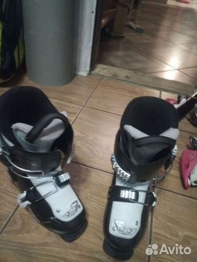 Горные лыжи 80см, ботинки 16см