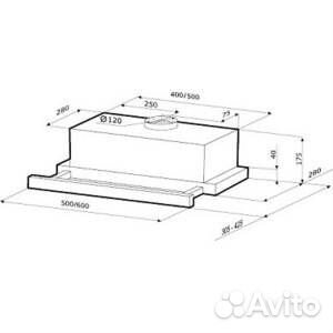 Вытяжка встраиваемая Midea E60MEB0V04 белый