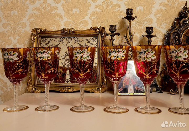 Фужеры богемия Рококо