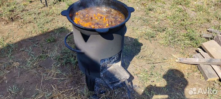 Печь+казан 12 л+кочерга+ шумовка