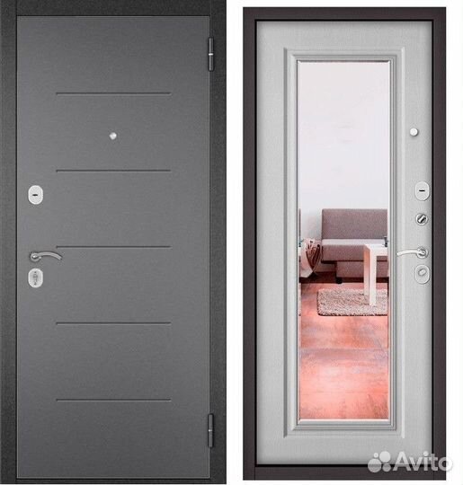 Дверь входная с зеркалом