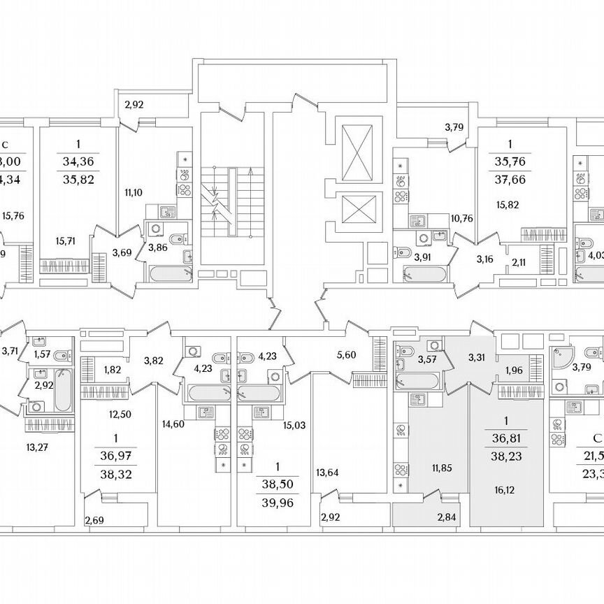 1-к. квартира, 38,2 м², 7/17 эт.