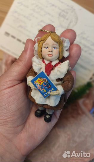 Ватная ёлочная советская школьница