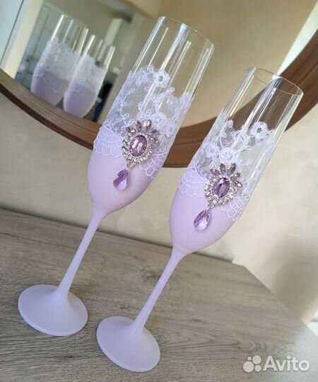 Свадебные бокалы ручной работы в наличии