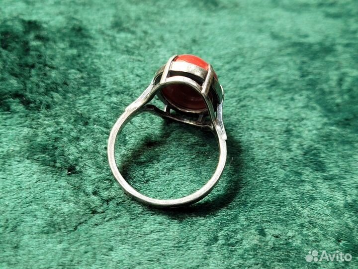 Кольцо перстень серебрение Камни / Красная пресня