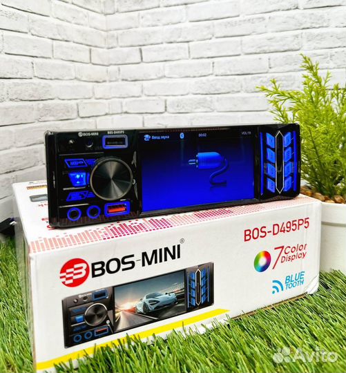 Магнитола 1 din с экраном bos mini арт604