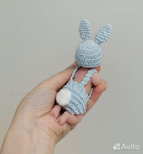 Мини реборн силиконовый пупсик 11 см авторский