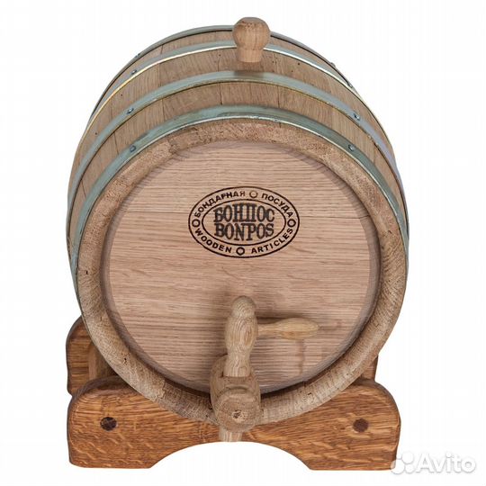 Бочка дубовая 3 л. на подставке, с деревян. краном