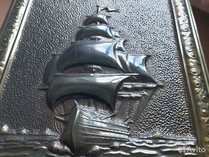 Корабль парусник чеканка СССР медь