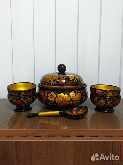 Набор для меда (варенья) Хохлома