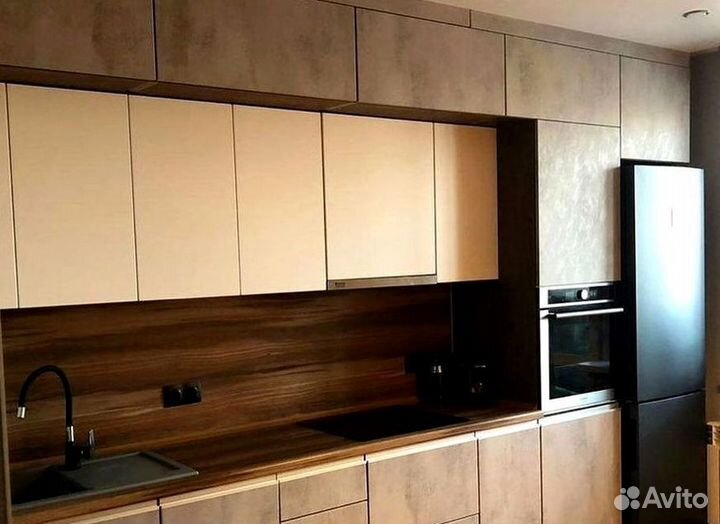 Прямая кухня с мдф фасадами