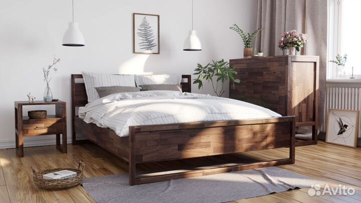 Кровать двуспальная Next 160х200 из массива дерева