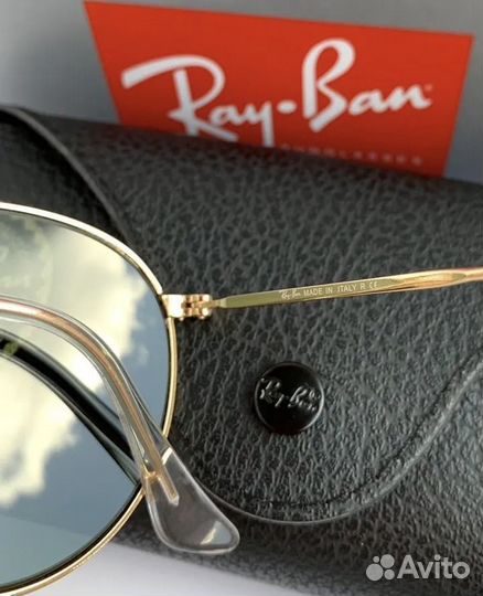 Очки ray ban round metal зеленые