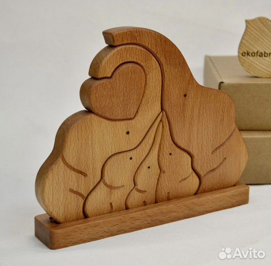 Семейный подарок слоники с именной гравировкой