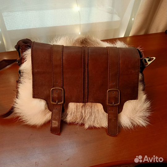 Сумка женская из оленьей кожи и меха