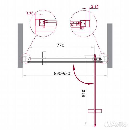 Душевая дверь BelBagno Marmi 900х1950 черная marmi-B-1-90-C-nero
