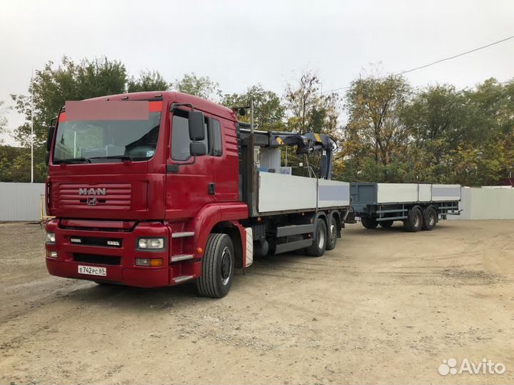 Услуги аренда длинномера с бортовым полуприцепом