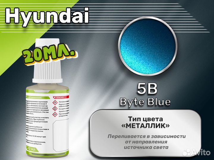 Подкраска Luxfore (Hyundai 5B Byte Blue)