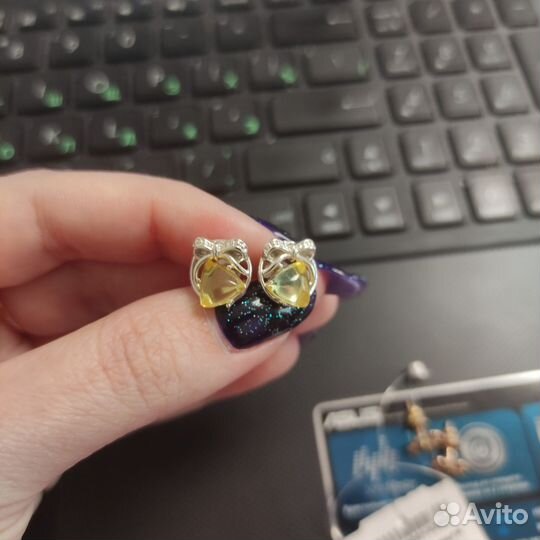 Сережки гвоздики серебро