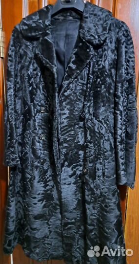 Шуба-пальто каракульча-свакара 44р длина 105 Ог-95