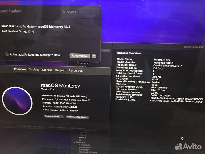 Apple MacBook Pro 15 2015 r9 ForceTouch 1TB