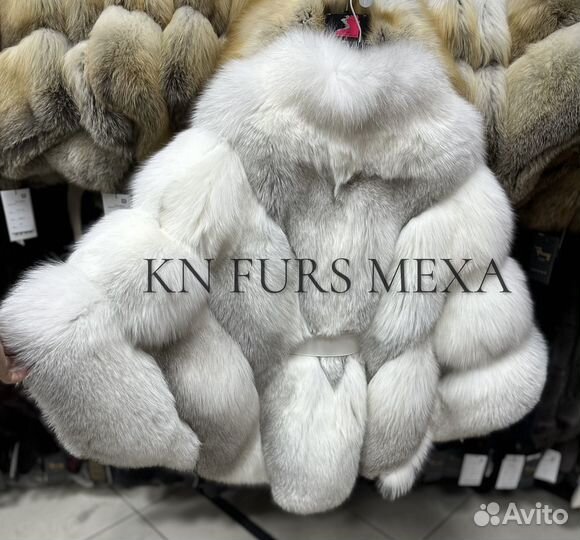 Шуба из меха арктической лисы 44 46 48 50 52