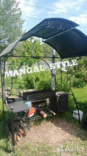 Мангал с печью под казан