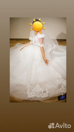 Свадебное платье 44 46 бу