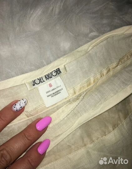 Юбка шёлк Rene Lezard M, верх лён плюсом