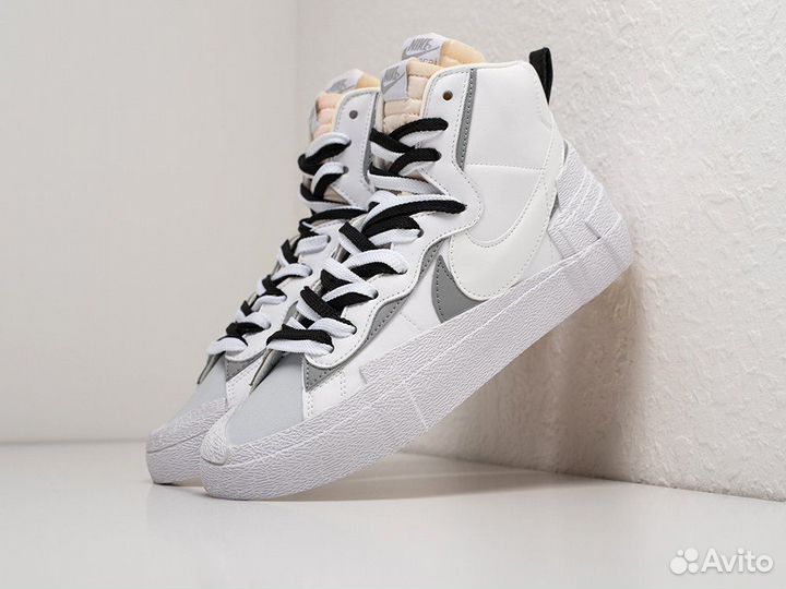 Кроссовки Nike Blazer Mid x Sacai White Grey