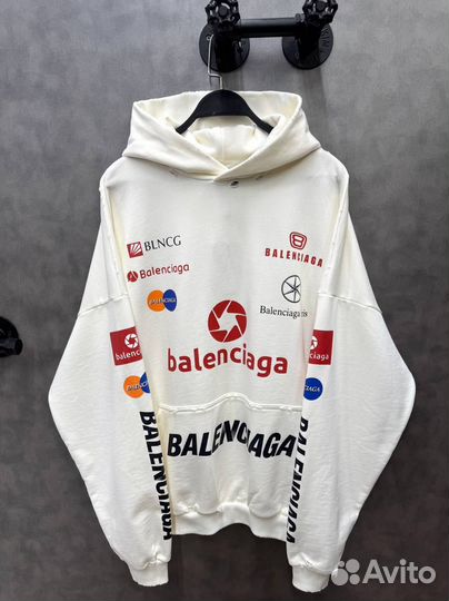 Худи Balenciaga оверсайз рваный
