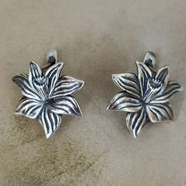 Старинные серьги СССР Цветок, Москва