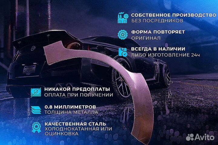 Ремонтные пороги и арки на Peugeot