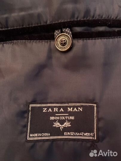 Велюровый пиджак мужской Zara р.50-52