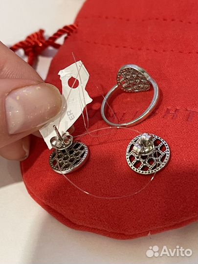 Серьги и кольцо серебряные