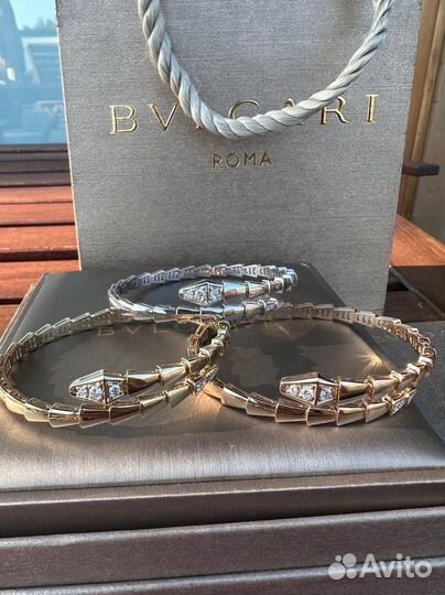 Золотой браслет булгари бриллианты