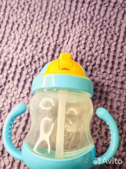 Поильник непроливайка с трубочкой