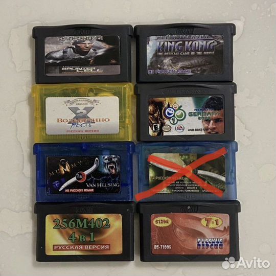 Катриджи ретро на Game Boy Advance