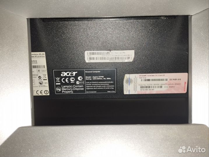Моноблок Acer Z 3760 Intel Core i3 2120 3.3 GHz