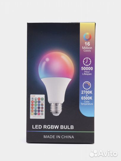Умная лампочка LED Rgbw bulb, с пультом