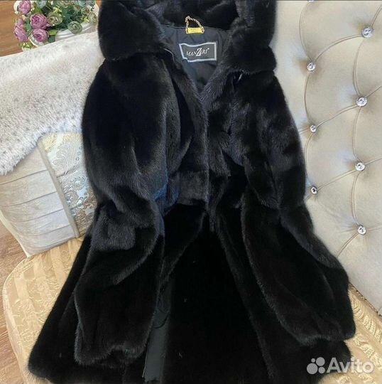 Шуба норковая с капюшоном
