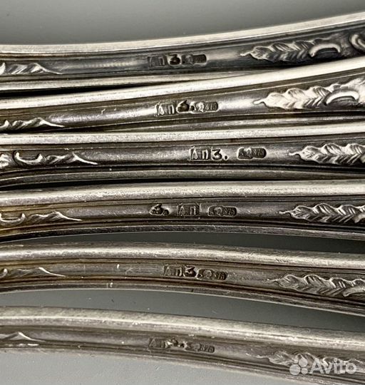 Чайные ложки серебро 875