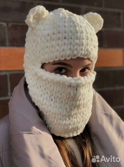 Балаклава вязаная с ушками