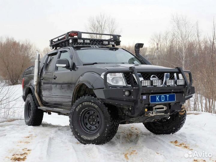 Передний силовой бампер с кенгурином алюминиевый