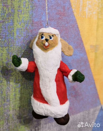 Ватная новогодняя елочная Заяц и Волк