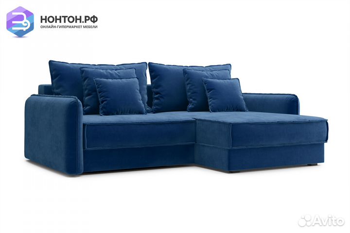 Диван угловой тик-так Антей темно-синий