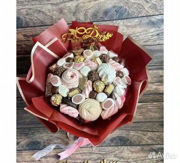 Букеты для девушек. Зефирные букеты