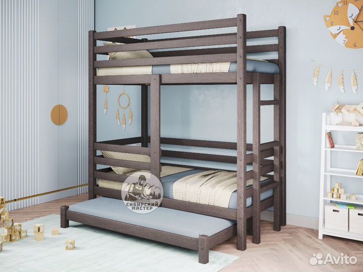 Двухъярусная кровать из сосны