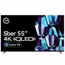 Телевизор новый, 55 дюймов 4K qled салют