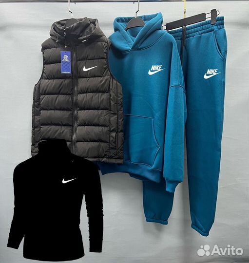 Спортивный костю Nike с жилеткой +водолазка